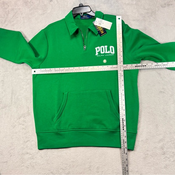 NWT Polo Ralph Lauren 1/4 Zip Collared Green Longsleeve Size Medium Arch Polo - Picture 3 of 4